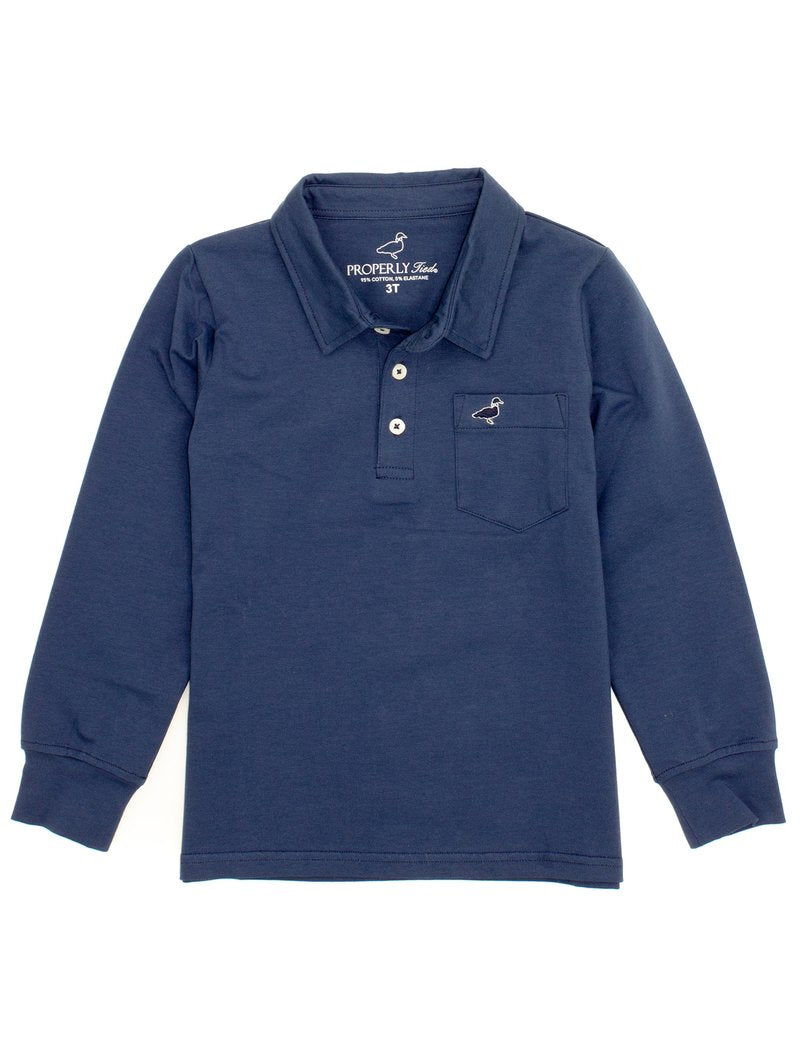 Harrison Pocket Polo Long Sleeve Navy