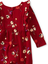 Load image into Gallery viewer, Ruffle Shoulder Baby Romper Tossed Tulips in Red