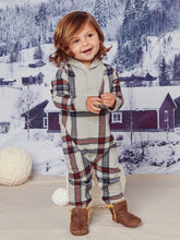 Load image into Gallery viewer, Shawl Collar Baby Romper Treehouse Plaid