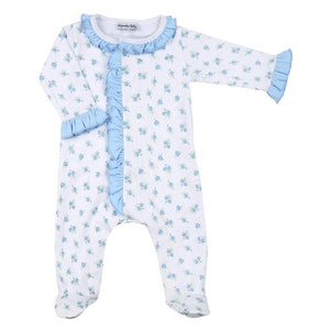 Anna's Classics Light Blue Printed Ruffle Front Footie