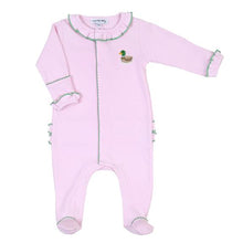 Load image into Gallery viewer, Tiny Mallard Emb Ruffle Footie Pink