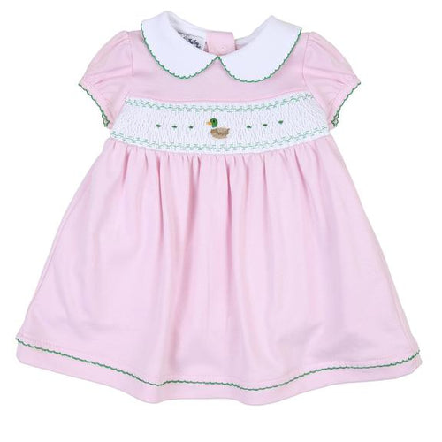 Tiny Mallard Smocked Collared SS Dress Set Pink