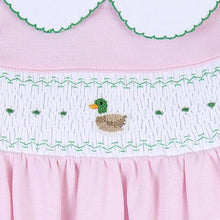 Load image into Gallery viewer, Tiny Mallard Smocked Collared SS Dress Set Pink