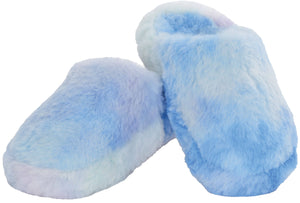 Blue Tie Dye Furry Slippers