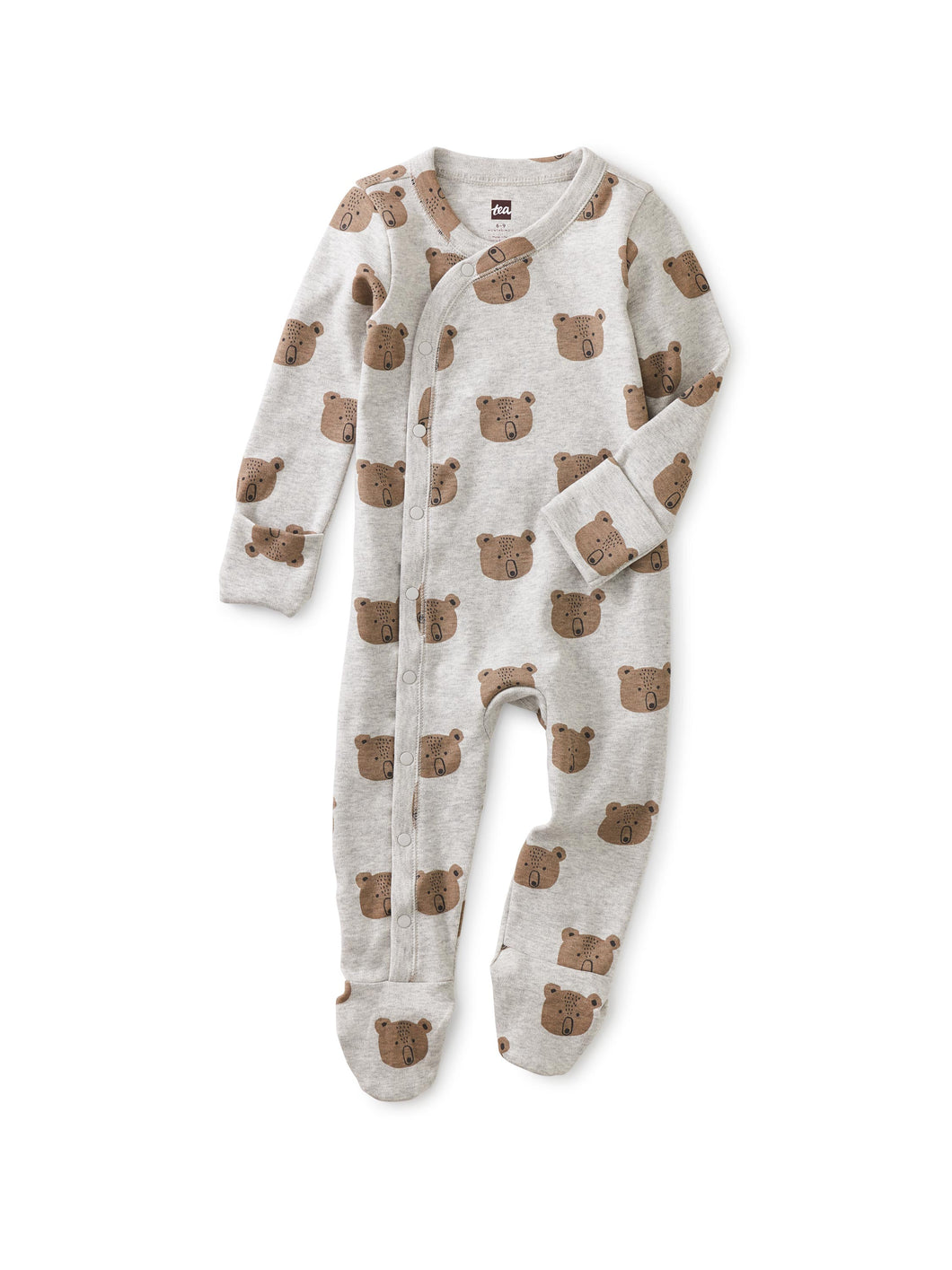 Side Snap Baby Footed Romper Beary Cute