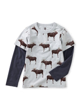 Load image into Gallery viewer, Moose Crossing Printed Layered Tee