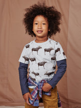 Load image into Gallery viewer, Moose Crossing Printed Layered Tee