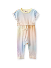 Load image into Gallery viewer, Rainbow Gradient Tie Waist French Terry Romper