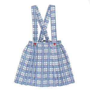 Addy Apron Dress Woven Red/Navy Plaid