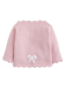 Pink Bow Crochet Sweater