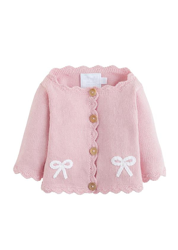 Pink Bow Crochet Sweater