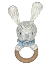 Load image into Gallery viewer, Bunny Bamboo Crochet Woodring Rattle
