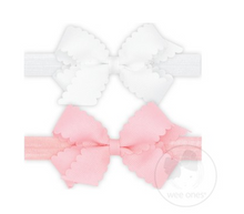 Load image into Gallery viewer, Two Mini Scallop Bow With Bands