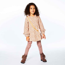 Load image into Gallery viewer, Printed Tunic with Legging Set Soft Pink Mini Flowers/Brown