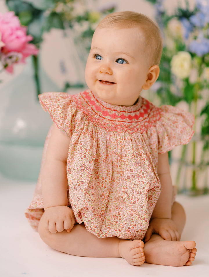 Eve Pink Smocked Bubble
