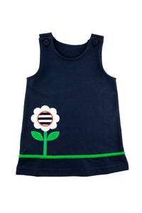 Navy Blue Knit Jumper with Flower