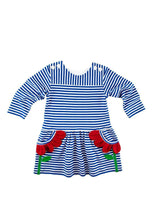 Load image into Gallery viewer, Stripe Knit Dress with Petal Pockets