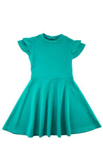 Load image into Gallery viewer, Knit Flutter Sleeve Jade Dress