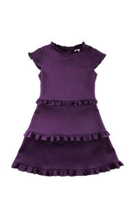 Knit Purple Dress with Ruffles