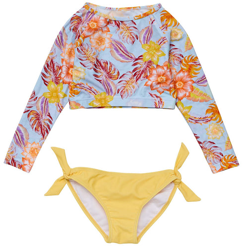 Boho Tropical Crop LS Rash Top Set