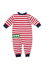 Load image into Gallery viewer, Red and White Stripe Knit Longall with Train