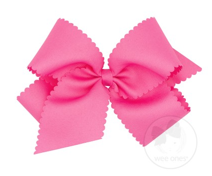 King Grosgrain Bow With Scallop Edge
