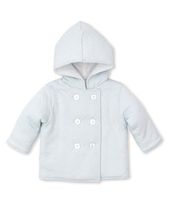 Jacquard Padded Jacket Light Blue