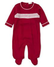 Load image into Gallery viewer, CLB Holiday 21 Red Hand Smocked Footie