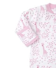 Load image into Gallery viewer, Pink Speckled Giraffes Footie with Zip