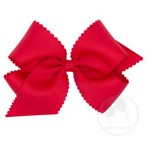 King Grosgrain Bow With Scallop Edge
