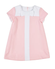 Load image into Gallery viewer, Ponte Knit Dress with Bow Pink and White