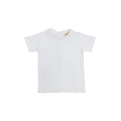 Short Sleeve Peter Pan Collar Shirt & Onesie Pima Worth Avenue White