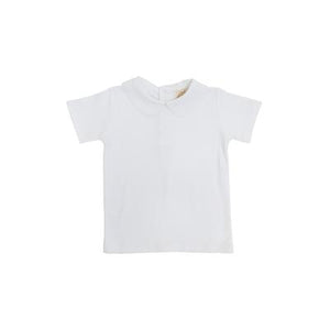 Short Sleeve Peter Pan Collar Shirt & Onesie Pima Worth Avenue White