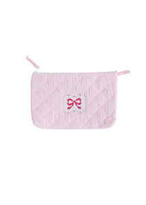 Quilted Cosmetic Bag Bow