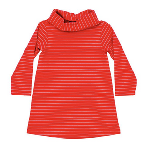Cowl Neck Dress Red and White Stripe