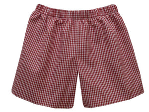 Red Check Boys Pull On Short