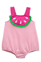 Load image into Gallery viewer, Seersucker Bubble Swimsuit with Watermelon