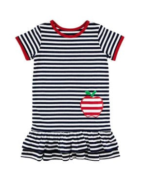 Stripe Dress with Apple Pocket