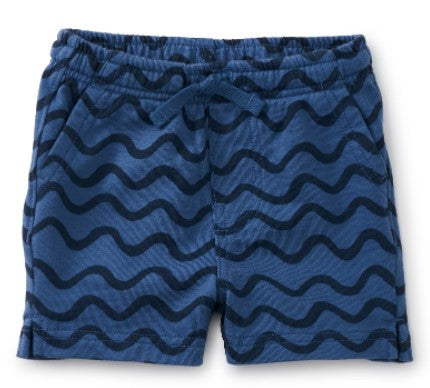 Vacation Baby Shorts Mediterranean Waves in Blue