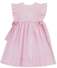 Load image into Gallery viewer, Pink Micro Check Dress w/ Ruffles Sleeves &amp; Bows on the Side