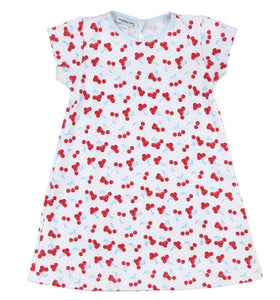 Sweet Cherries Printed Short Sleeve Toddler Dress