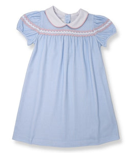 Light Blue Gingham Color Block Kendall Dress