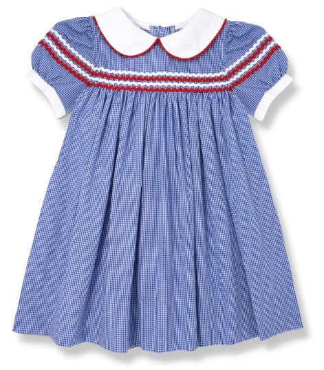 Royal Mini Gingham Kendall Dress