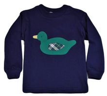 Load image into Gallery viewer, Long Sleeve Navy Duck T-Shirt &amp; Preppy Plaid Pants Set