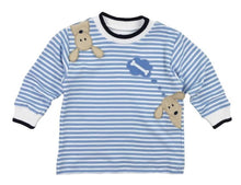 Load image into Gallery viewer, Blue Stripe Knit Shirt with Dogs &amp; Bone