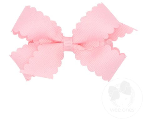 Mini Grosgrain Scalloped Edge Girls Hair Bow
