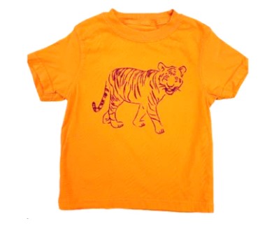 Short Sleeve Orange & purple Standing Tiger T-Shirt