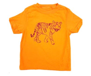 Short Sleeve Orange & purple Standing Tiger T-Shirt