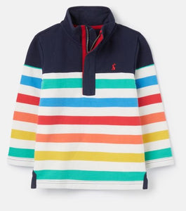 Captain Stripe Overhead Half Zip Sweatshirt Rainbow Stripe