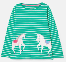 Load image into Gallery viewer, Green Horse Bessie Long Sleeve Screenprint T-Shirt